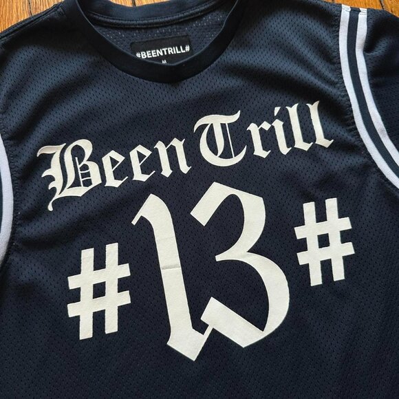 Been Trill Virgil Abloh Heron Preston #13 Football Jersey Men‎ Medium Navy Blue - Picture 3 of 8